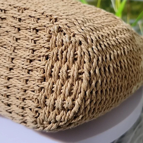 Brighton Woven Straw & Brown Leather Shoulder Bag w/ Heart Charm + Dust Bag - Picture 6 of 12